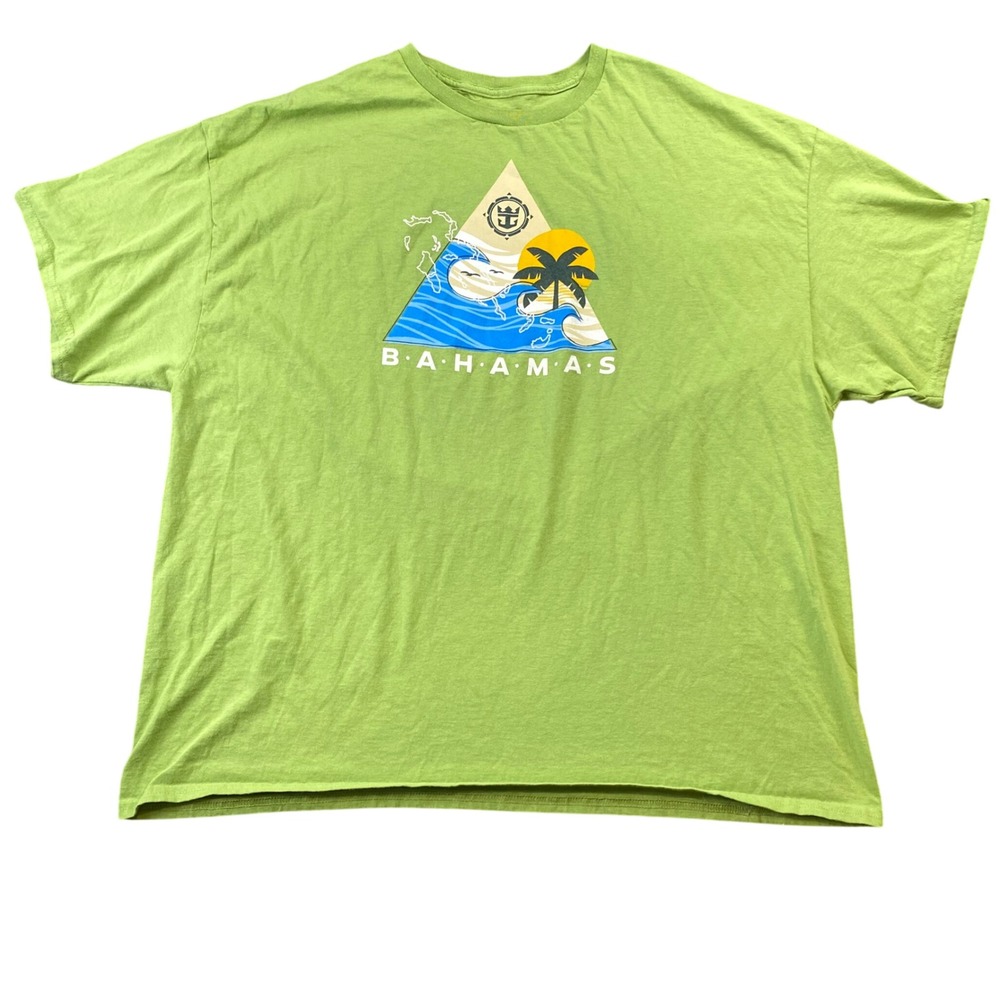 Royal Caribbean Bahamas Mens XL Green Graphic Short Sleeve T Shirt Cruise Tee